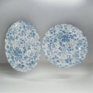 Vintage Nikko tableware home dining plate plates platter blue white floral